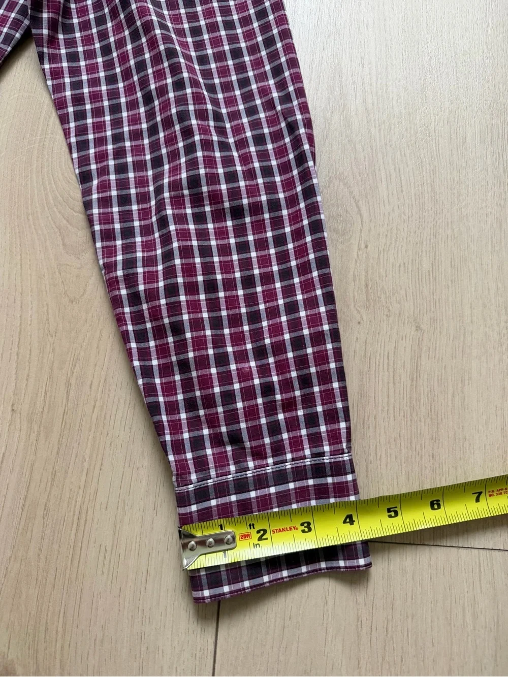 Banana Republic Burgundy and White Check Button-Down Shirt